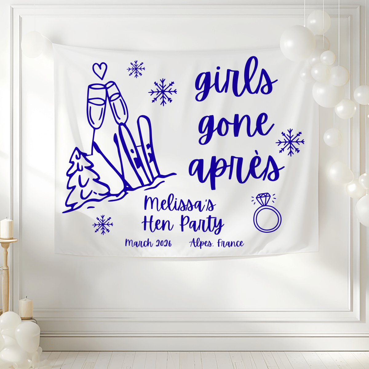 Girls Gone Apres - Girls Weekend Ski Trip Tapestry Bach and Boujee