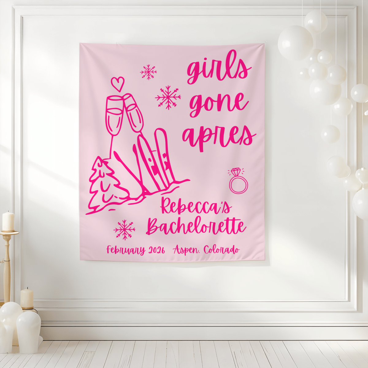 Girls Gone Apres - Girls Weekend Ski Trip Tapestry Bach and Boujee