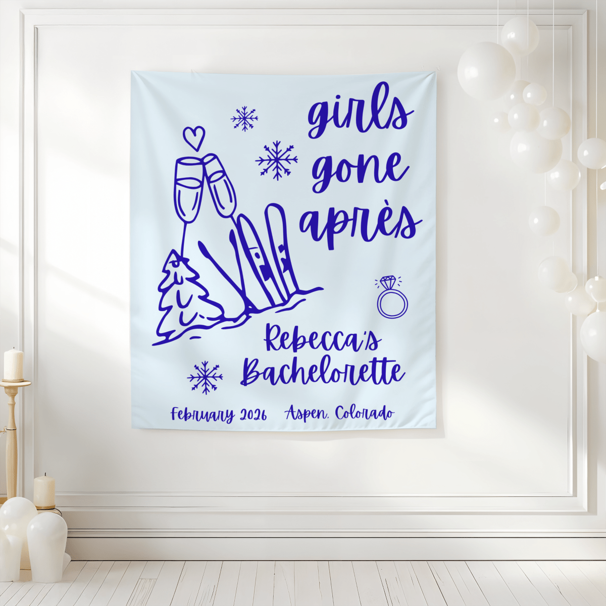 Girls Gone Apres - Girls Weekend Ski Trip Tapestry Bach and Boujee