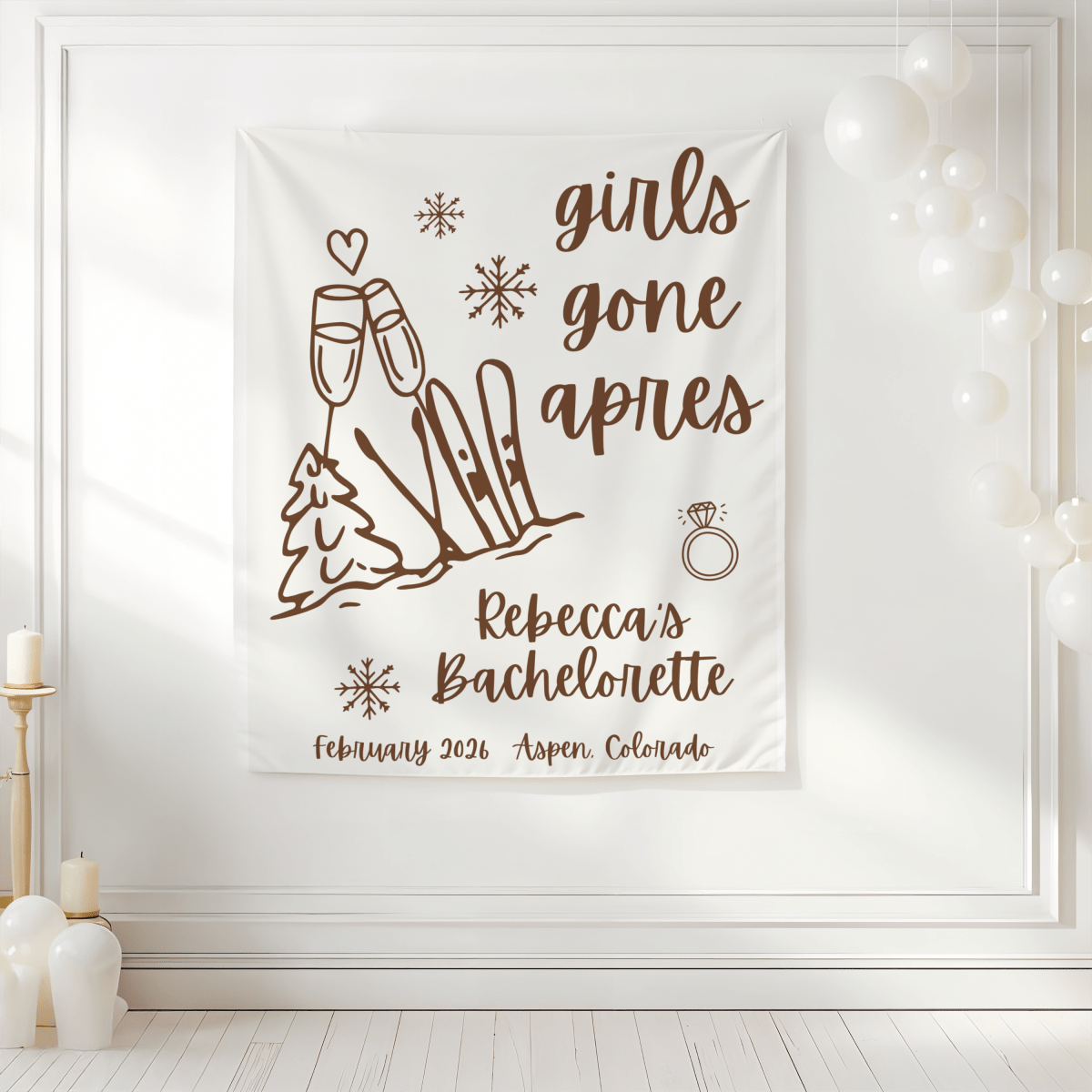 Girls Gone Apres - Girls Weekend Ski Trip Tapestry Bach and Boujee