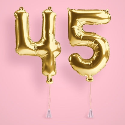 Gold Birthday Number Balloons - Jumbo 40" Bach and Boujee