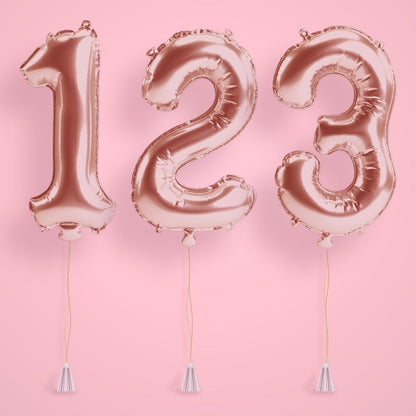 Gold Birthday Number Balloons - Jumbo 40" Bach and Boujee