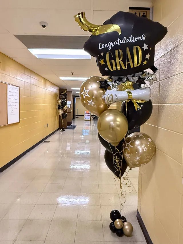 Graduation Balloons Helium Bouquet Bach and Boujee
