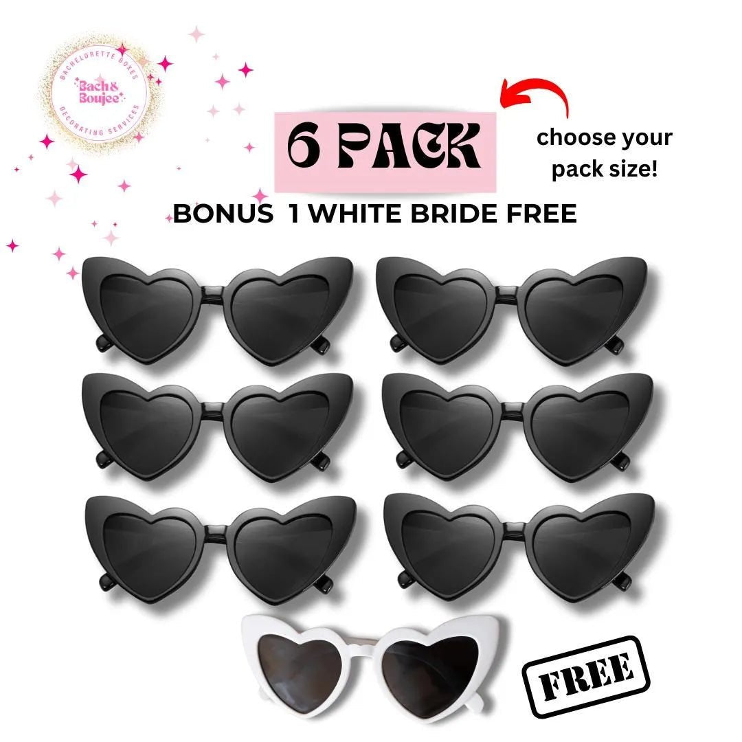 Heart Sunglasses Bachelorette Party Favor - Team Bride Bachelorette Gift Team Hen Party Bridesmaid Sunglasses Bach and Boujee