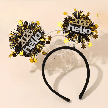 Hello 2026 - New Years Party Headband Bach and Boujee