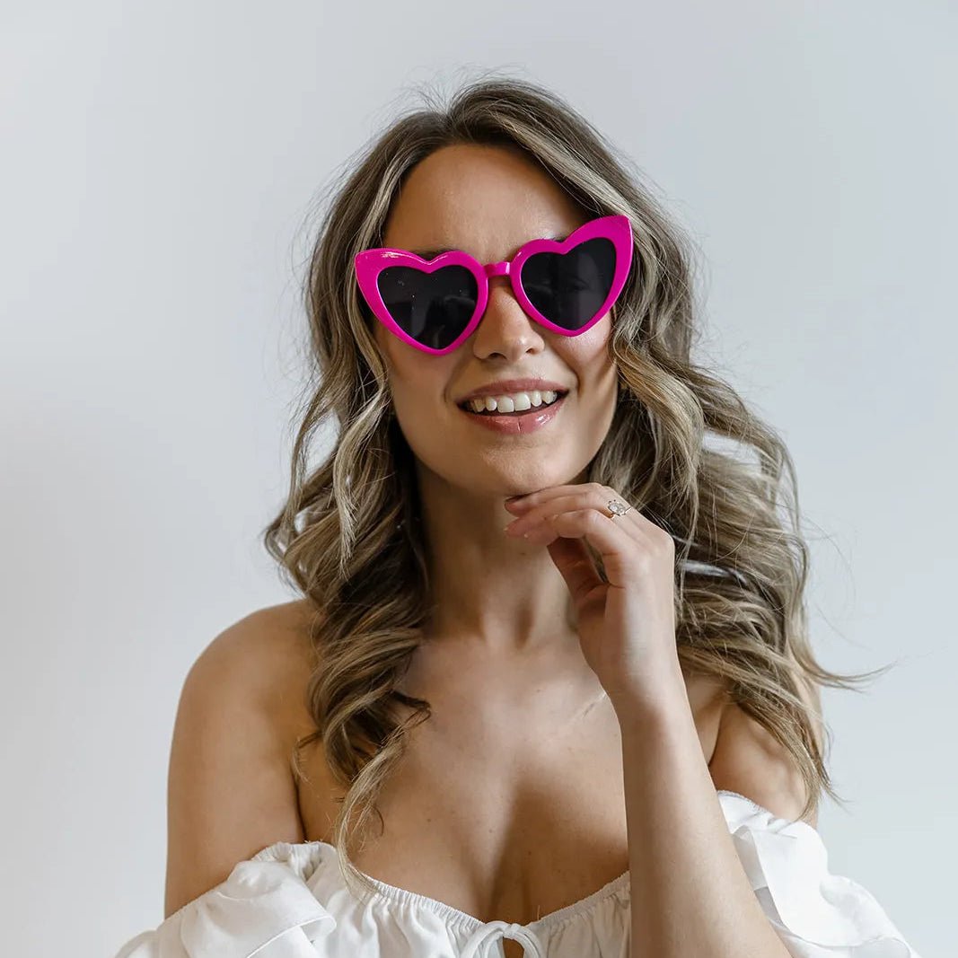 Hot Pink Heart Sunglasses Bach and Boujee