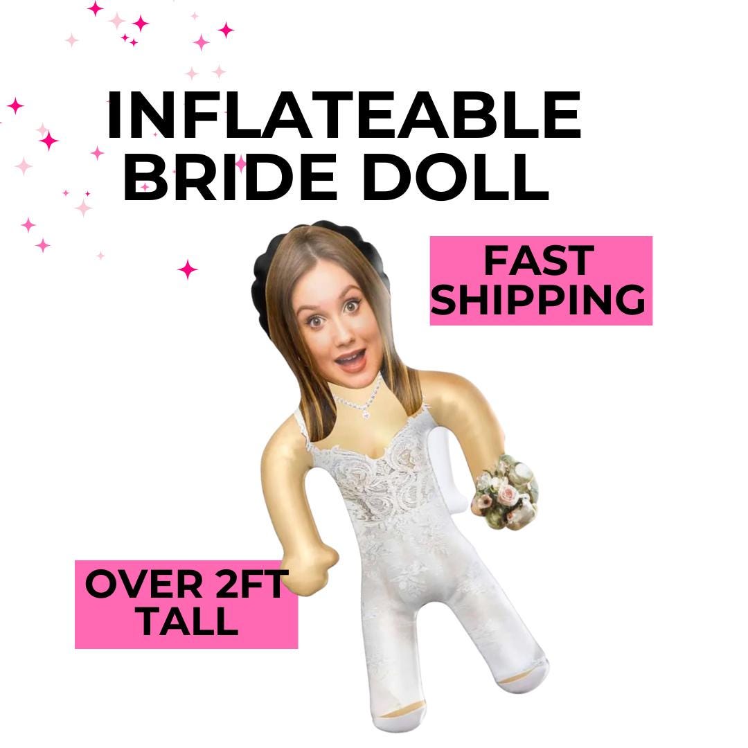 Inflatable Bride Doll Custom Doll Bride Gift for Lesbian Bachelorette Decorations LGBTQ Bachelorette Balloons for Hen Party Bach and Boujee