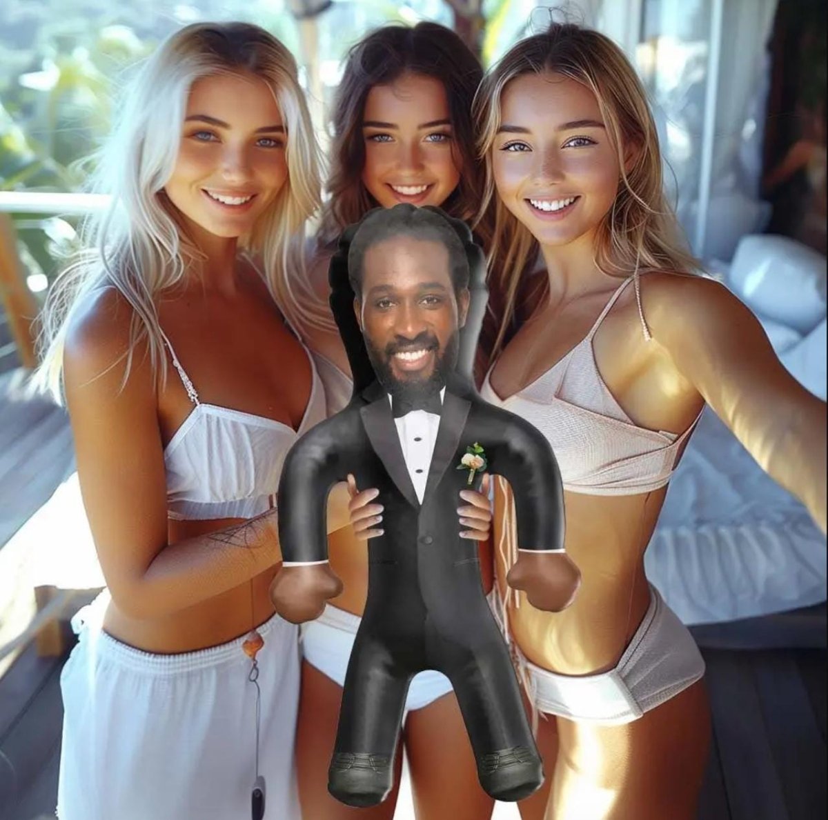 Inflatable Groom Face Blow Up Doll Bachelorette Party Prop Groom Hen Party Gag Gift for Bride Bach and Boujee