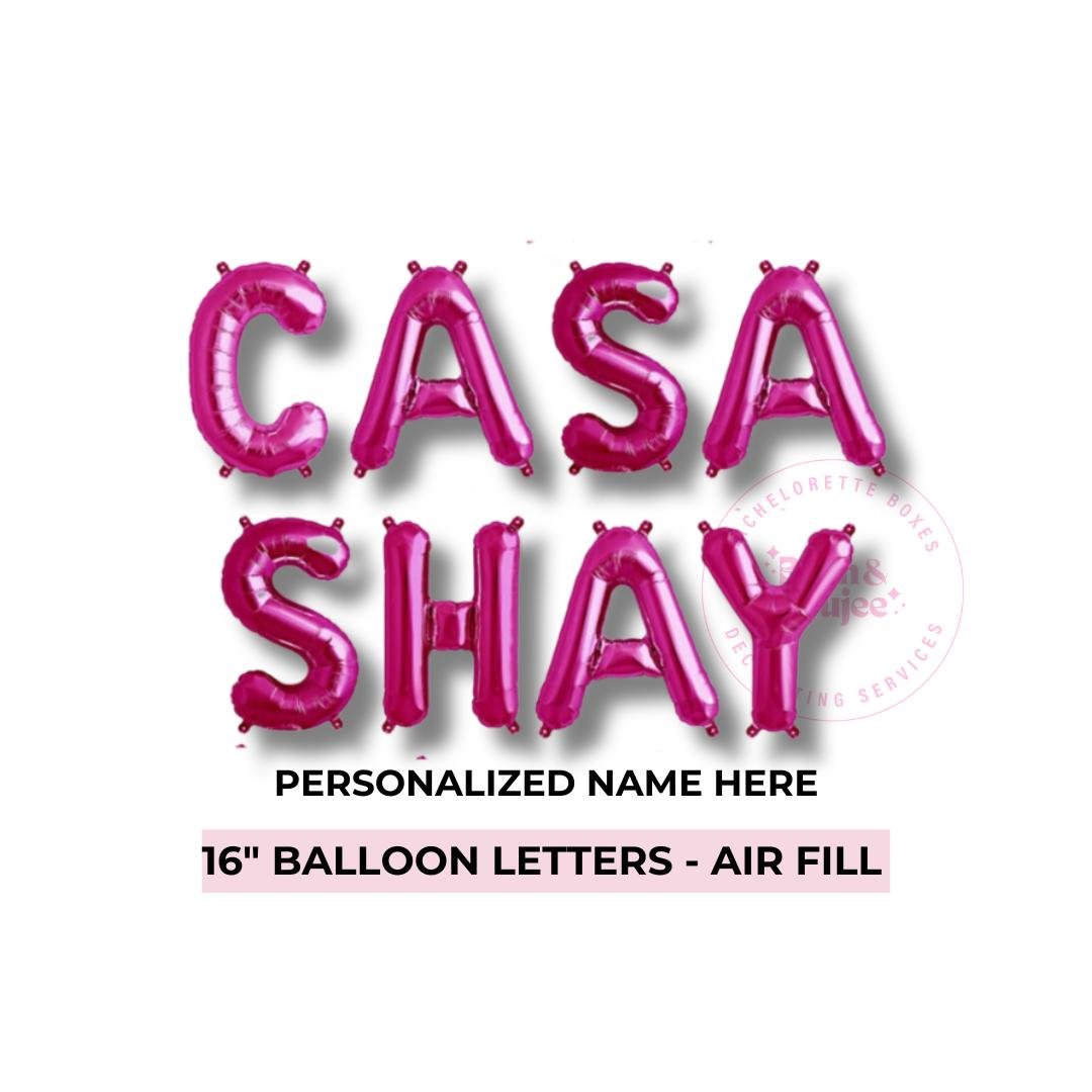 Island Theme Bachelorette - Casa Banner Casa Amor Sign Custom Phrase Balloon Mi Casa Es Su Bach and Boujee