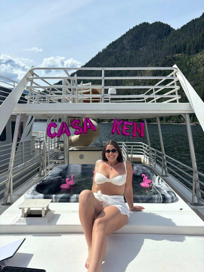 Island Theme Bachelorette - Casa Banner Casa Amor Sign Custom Phrase Balloon Mi Casa Es Su Bach and Boujee