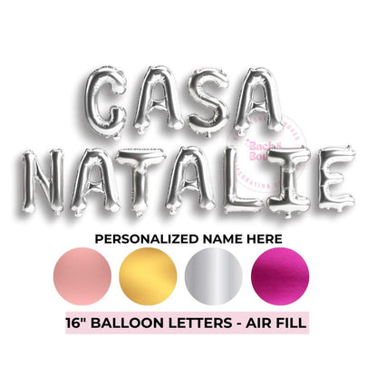 Island Theme Bachelorette - Casa Banner Casa Amor Sign Custom Phrase Balloon Mi Casa Es Su Bach and Boujee