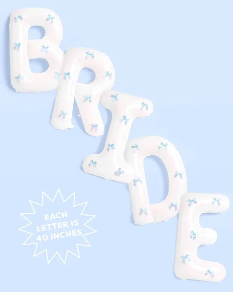 Jumbo Bride Balloon with Bows Bach and Boujee