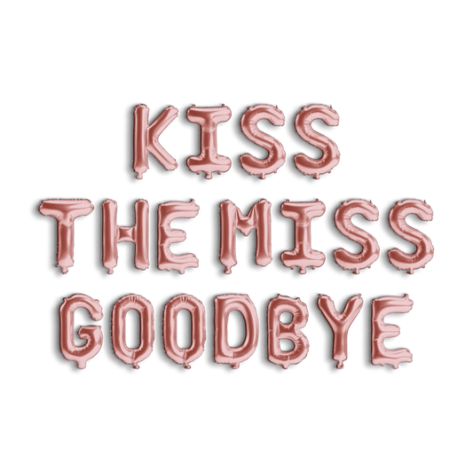 Kiss the Miss Goodbye Balloon Banner - Bachelorette Decoration Miss to Mrs Bachelorette Party Bride Balloon Hen Party Classy Bachelorette Bach and Boujee Balloons