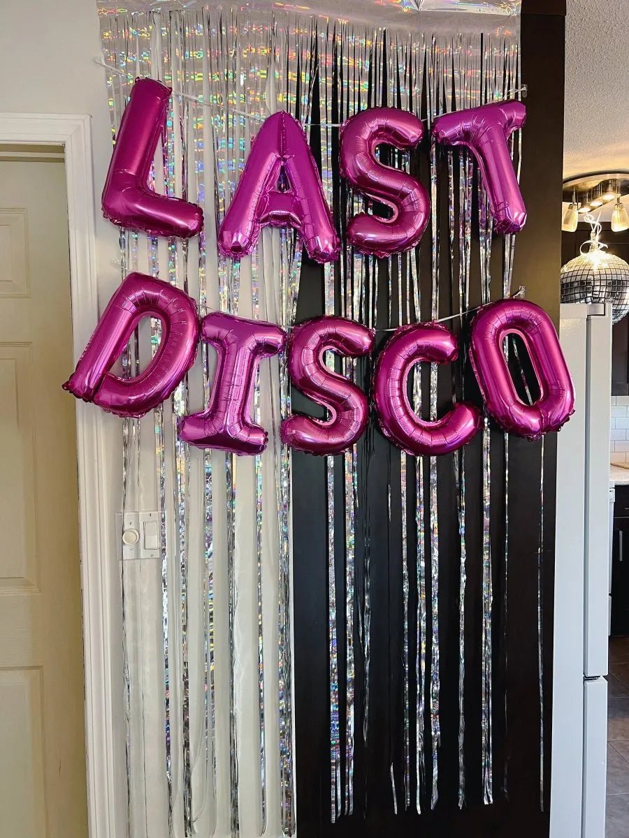 Last Disco Balloon Banner - Disco Party Retro Balloon Letters Bridal Shower Bach and Boujee Balloons