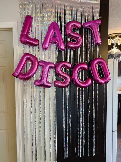 Last Disco Balloon Banner - Disco Party Retro Balloon Letters Bridal Shower Bach and Boujee Balloons