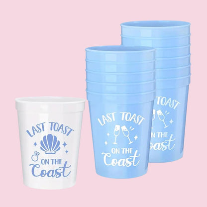 Last Toast On the Coast Cup Coastal Beach Theme Bachelorette Party Cup Bach and Boujee