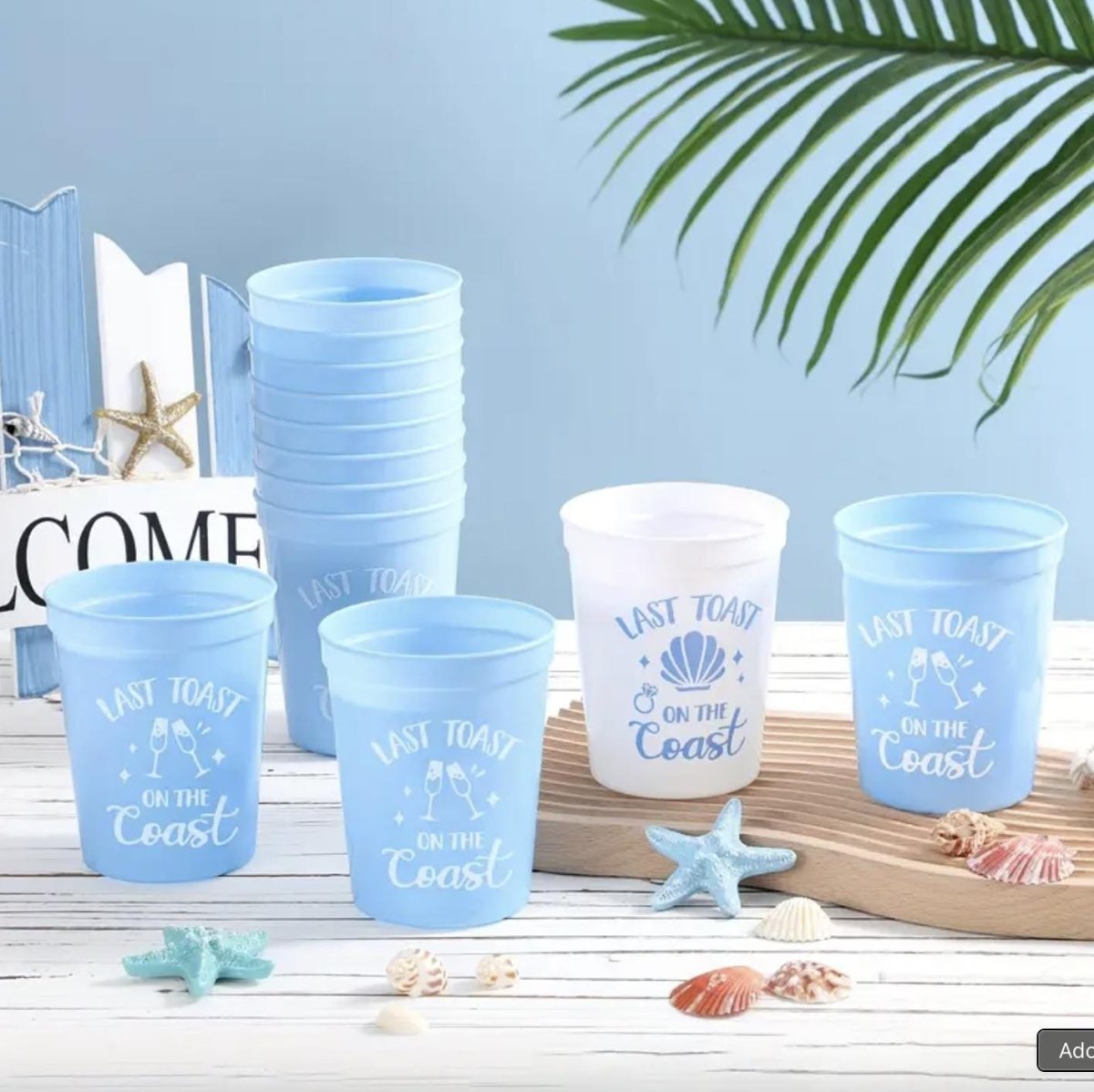 Last Toast On the Coast Cup Coastal Beach Theme Bachelorette Party Cup Bach and Boujee