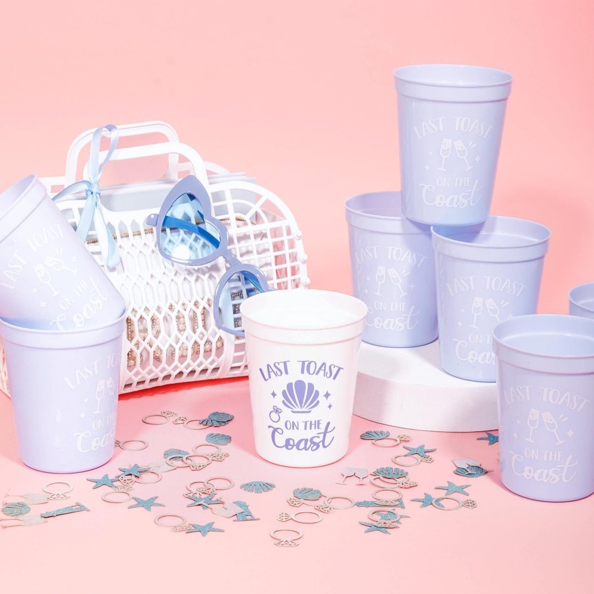 Last Toast On the Coast Cup Coastal Beach Theme Bachelorette Party Cup Bach and Boujee