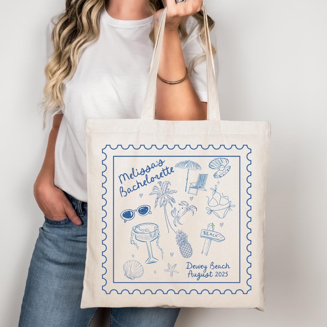 Last Toast On the Coast Tote Bag - Coastal Bachelorette Beach Pool Bag Bachelorette Party Favor Bach and Boujee