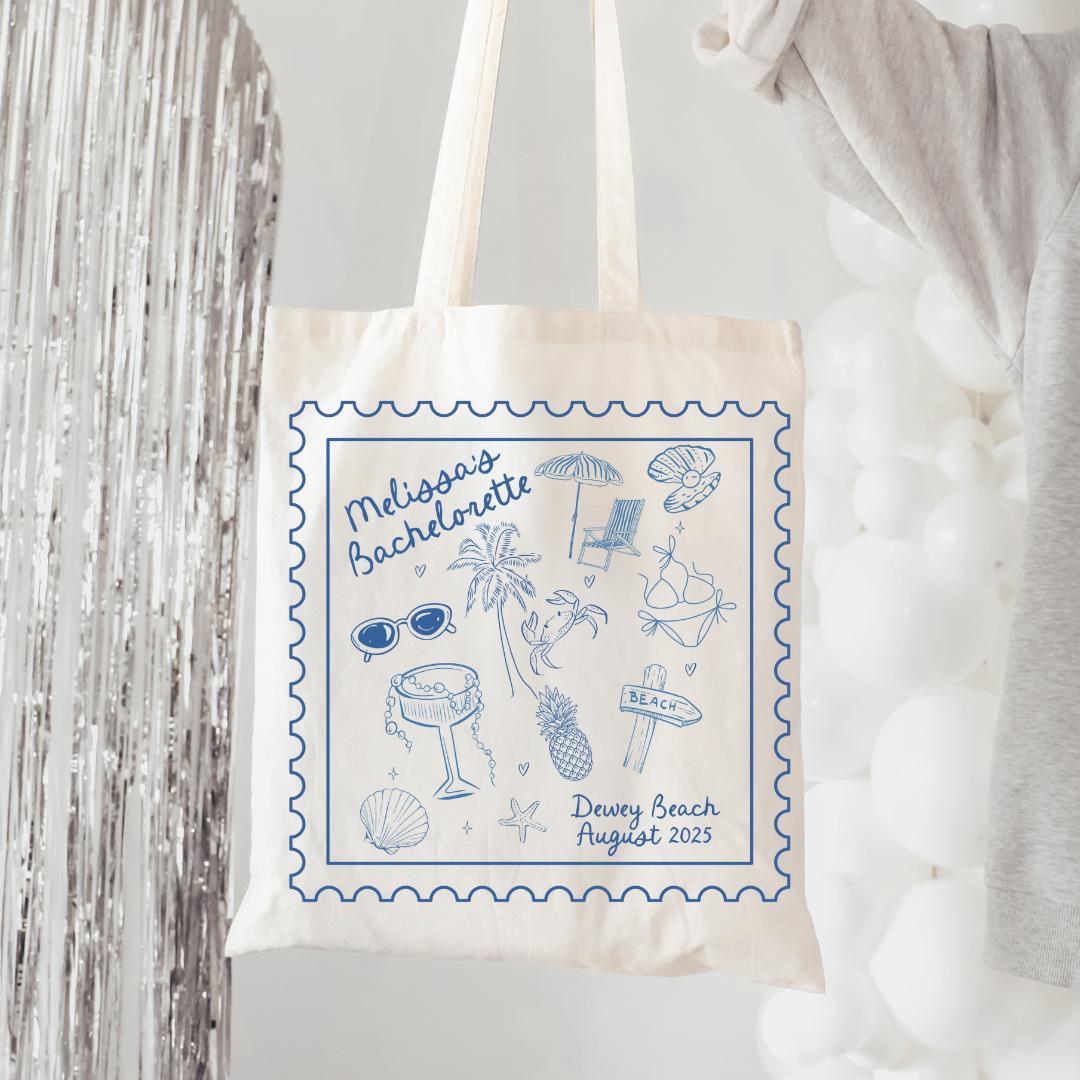 Last Toast On the Coast Tote Bag - Coastal Bachelorette Beach Pool Bag Bachelorette Party Favor Bach and Boujee