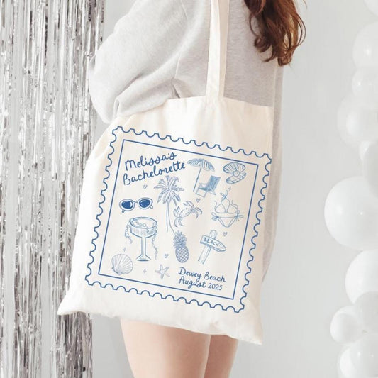 Last Toast On the Coast Tote Bag - Coastal Bachelorette Beach Pool Bag Bachelorette Party Favor Bach and Boujee