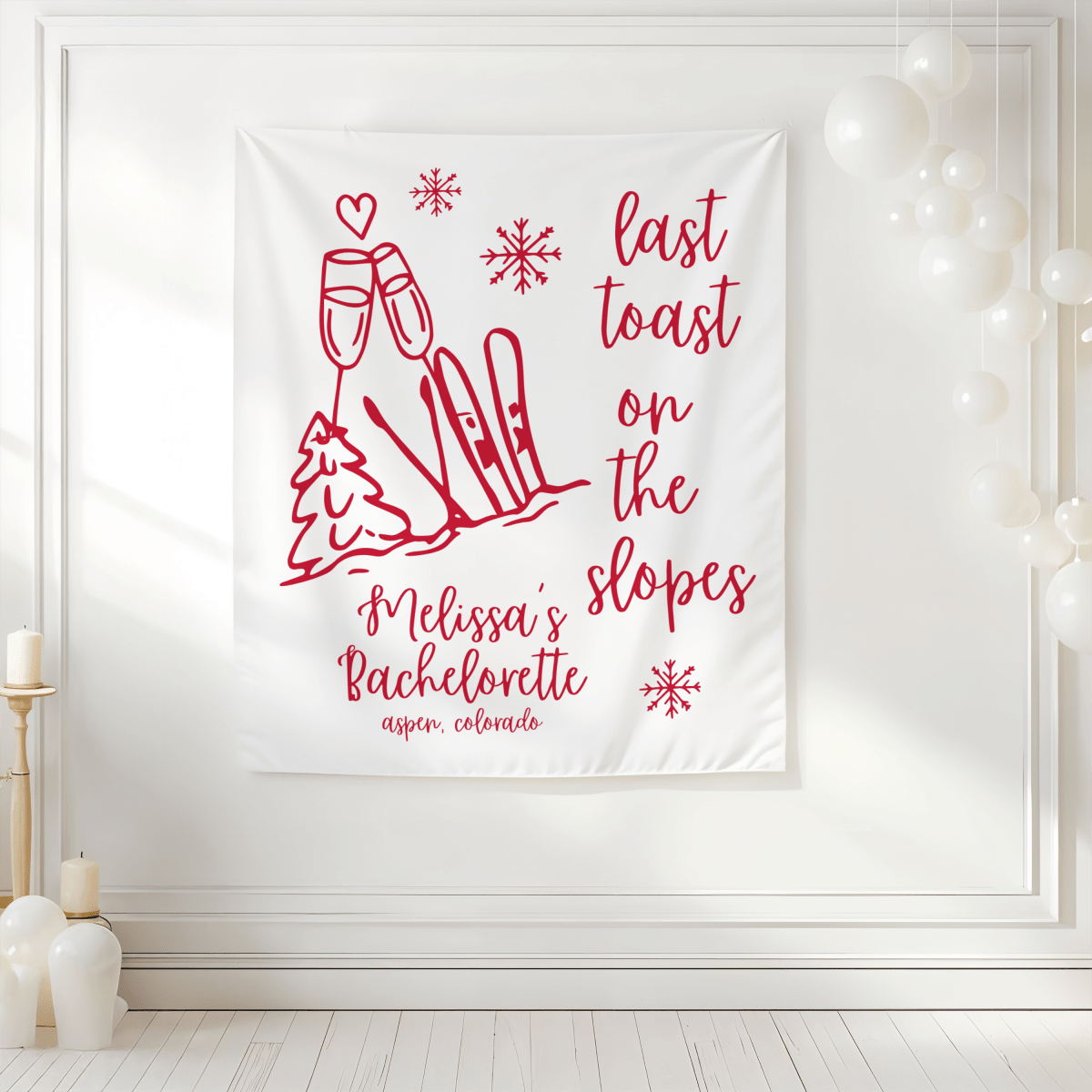 Last Toast On The Slopes Tapestry Bach and Boujee