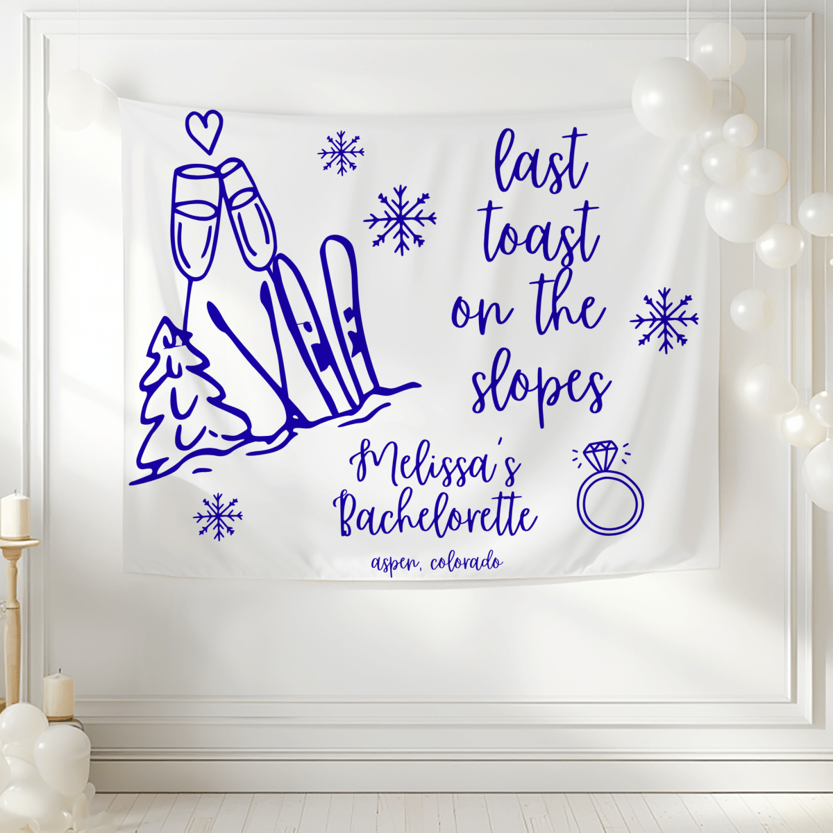 Last Toast On The Slopes Tapestry Bach and Boujee