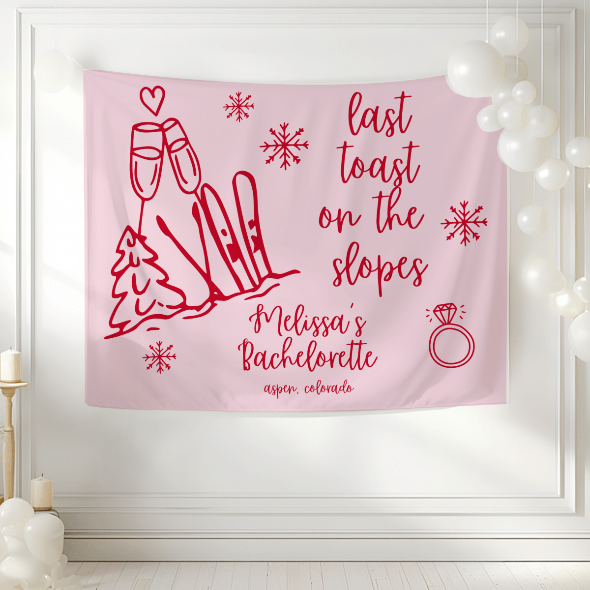 Last Toast On The Slopes Tapestry Bach and Boujee