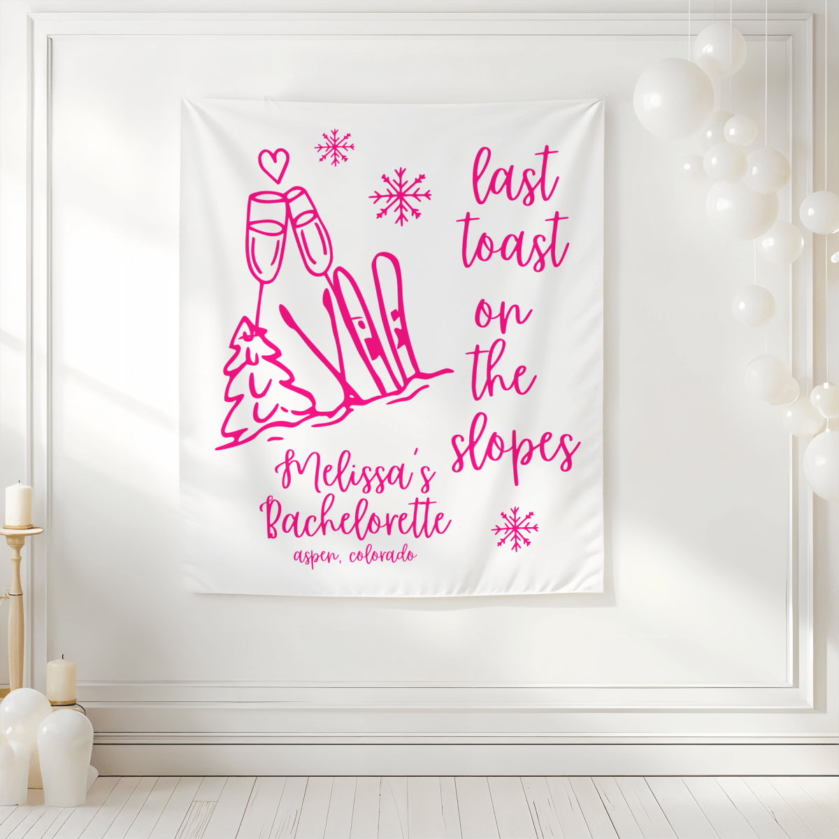 Last Toast On The Slopes Tapestry Bach and Boujee