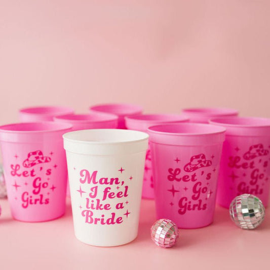 Lets Go Girls Bachelorette Cups Cowgirl Last Rodeo Theme Hen Party Favor Team Bride Bach and Boujee