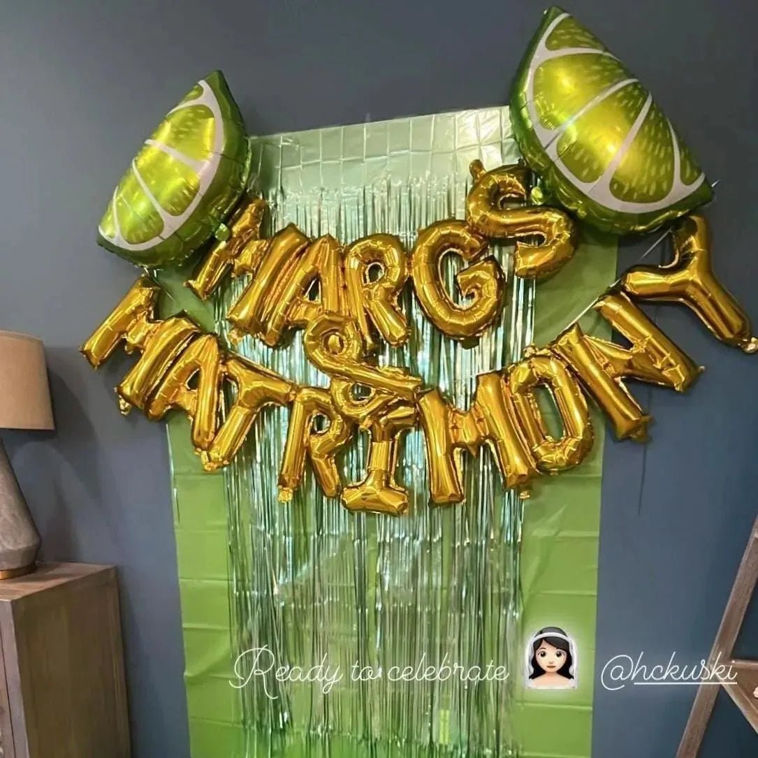 Margaritas & Matrimony Balloon Banner - Bachelorette Margarita Balloon ...