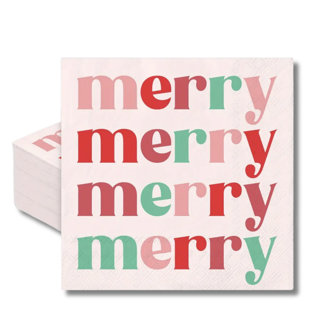 Merry Merry Merry Christmas Napkins Bach and Boujee
