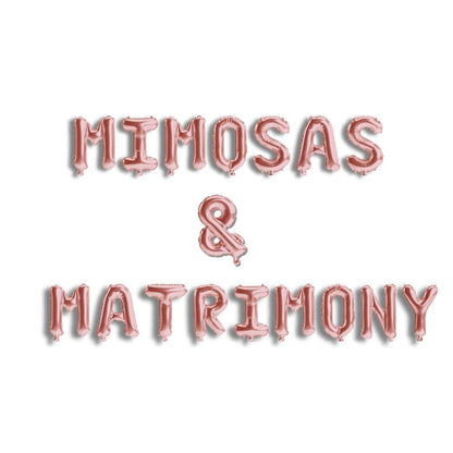 Mimosas and Matrimony Balloon Bachelorette Banner - Mimosa Champagne Wine Theme Bach and Boujee