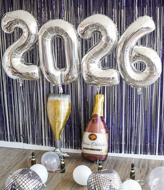 New Years Party 2026 Helium Number Balloons Bach and Boujee