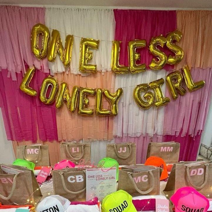 One Less Lonely Girl Balloon Banner Bach and Boujee Balloons