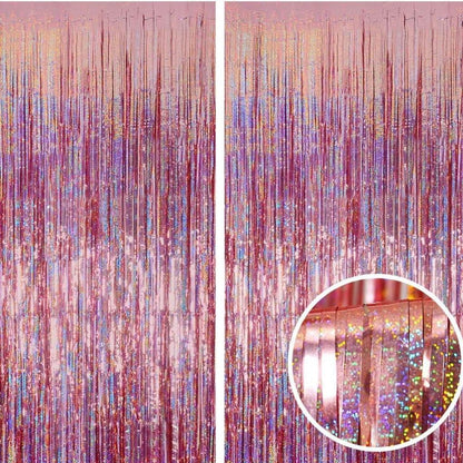 Orange Foil Fringe Curtain - Halloween Bachelorette Metallic Tinsel Backdrop Party Streamers Door Curtains Photo Backdrop forBirthday Decorations Bach and Boujee