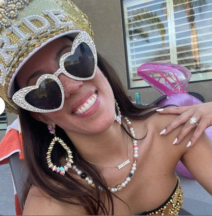 Pink Bride Heart Sunglasses Hen Party Gift Bachelorette Party Favour Gift For Bride Favor Bach and Boujee