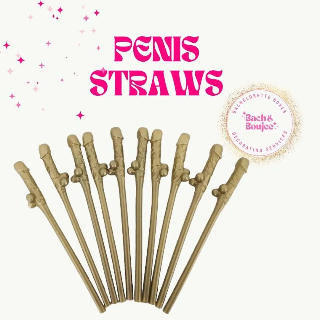 Pink Penis Straws Forever Penis Banner - Naughty Bachelorette Party Decorations Bach and Boujee