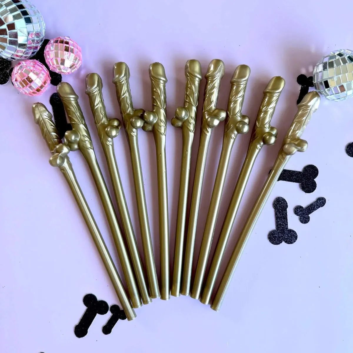 Pink Penis Straws Forever Penis Banner - Naughty Bachelorette Party Decorations Bach and Boujee
