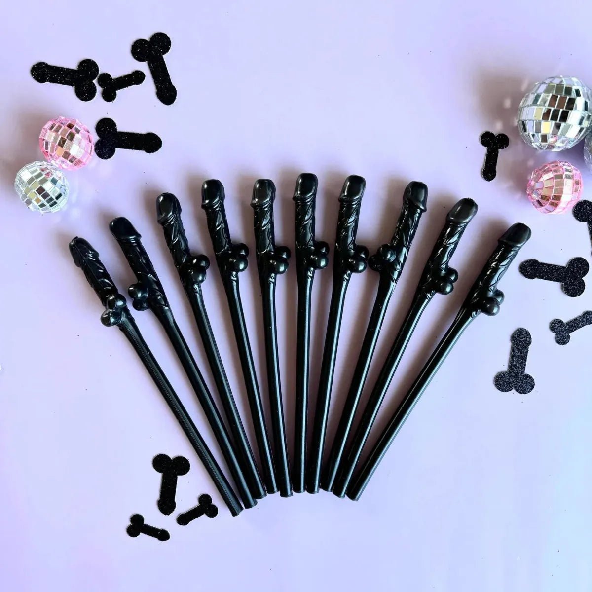 Pink Penis Straws Forever Penis Banner - Naughty Bachelorette Party Decorations Bach and Boujee