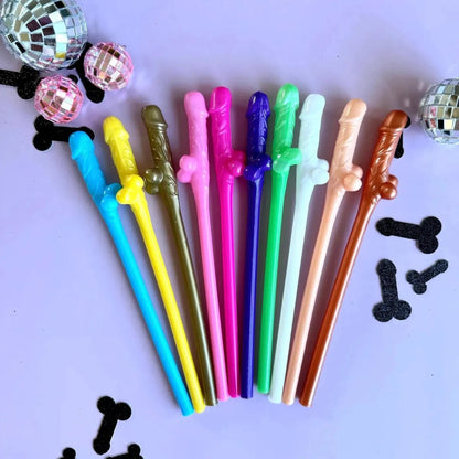Pink Penis Straws Forever Penis Banner - Naughty Bachelorette Party Decorations Bach and Boujee