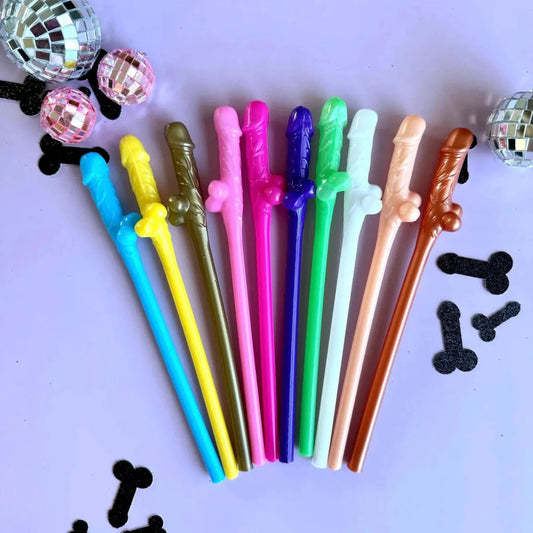Pink Penis Straws Forever Penis Banner - Naughty Bachelorette Party Decorations Bach and Boujee