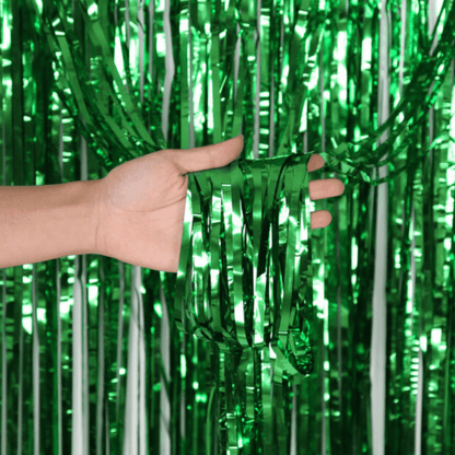 Red Tinsel Foil Curtain Bach and Boujee