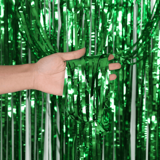 Red Tinsel Foil Curtain Bach and Boujee