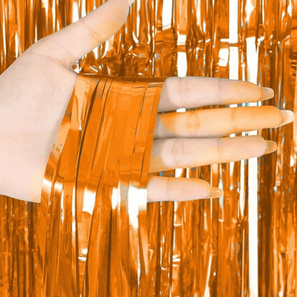 Red Tinsel Foil Curtain Bach and Boujee