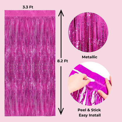 Red Tinsel Foil Curtain Bach and Boujee