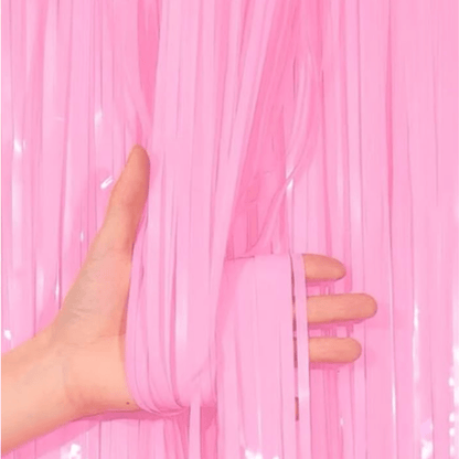 Red Tinsel Foil Curtain Bach and Boujee