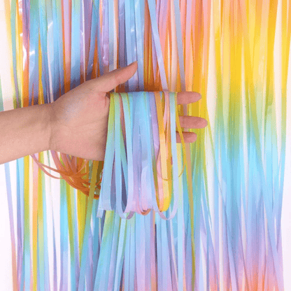 Red Tinsel Foil Curtain Bach and Boujee