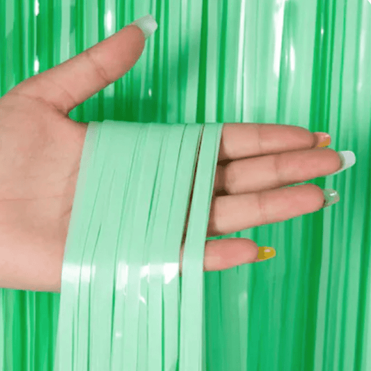 Red Tinsel Foil Curtain Bach and Boujee