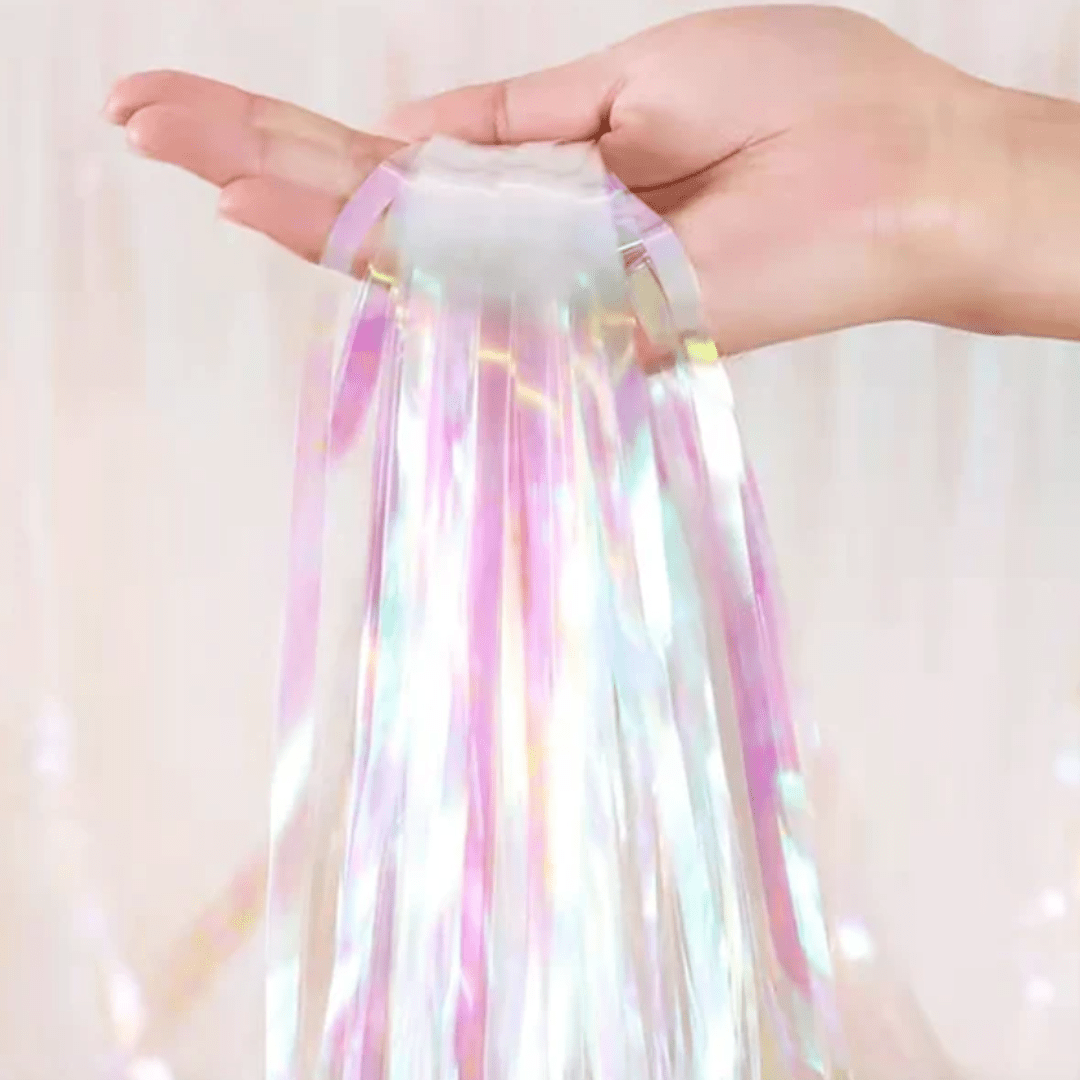 Red Tinsel Foil Curtain Bach and Boujee